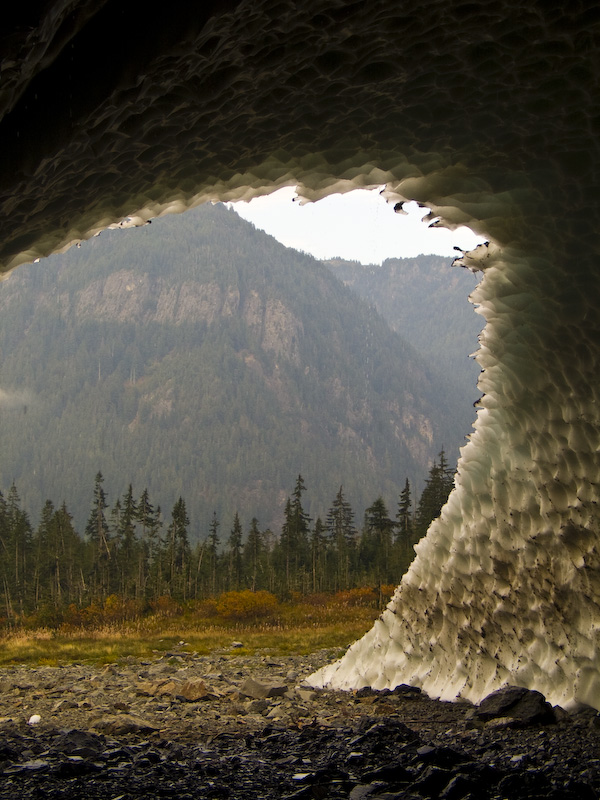 Looking Out Big Four Ice Cave